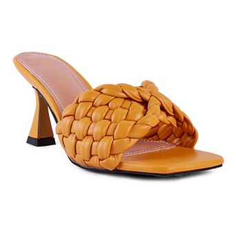 London Rag Celie Women's Woven Strap Heeled Sandals