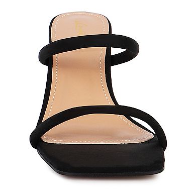 London Rag Downtown Women's Stacked Circle Heel Slides