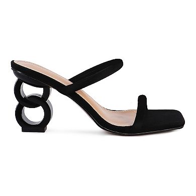 London Rag Downtown Women's Stacked Circle Heel Slides