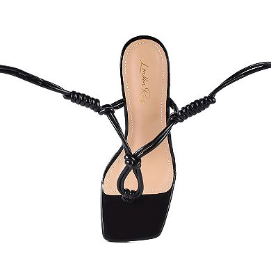 London Rag Cassino Women's Lace-Up Chain Heels