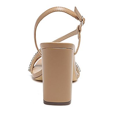 London Rag Horizon Women's Embellished Block Heel Sandals