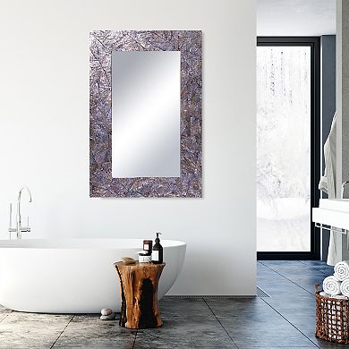La Pastiche Glam Rectangle Faux Mother of Pearl Wall Mirror