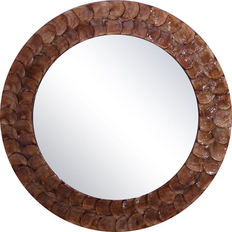 UPC 856930003013 product image for La Pastiche Aeolian Faux Mother of Pearl Wall Mirror, Brown | upcitemdb.com