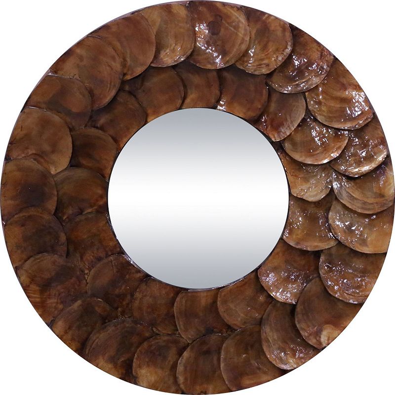 UPC 856930003006 product image for La Pastiche Bronze Finish Aeolian Faux Mother of Pearl Wall Mirror, Brown | upcitemdb.com