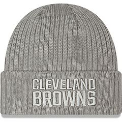 Youth Brown Cleveland Browns Jacquard Cuffed Knit Hat with Pom