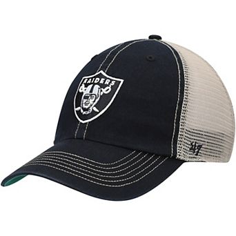Men's '47 Black/Natural Las Vegas Raiders Team Trawler Trucker Clean Up Snapback Hat