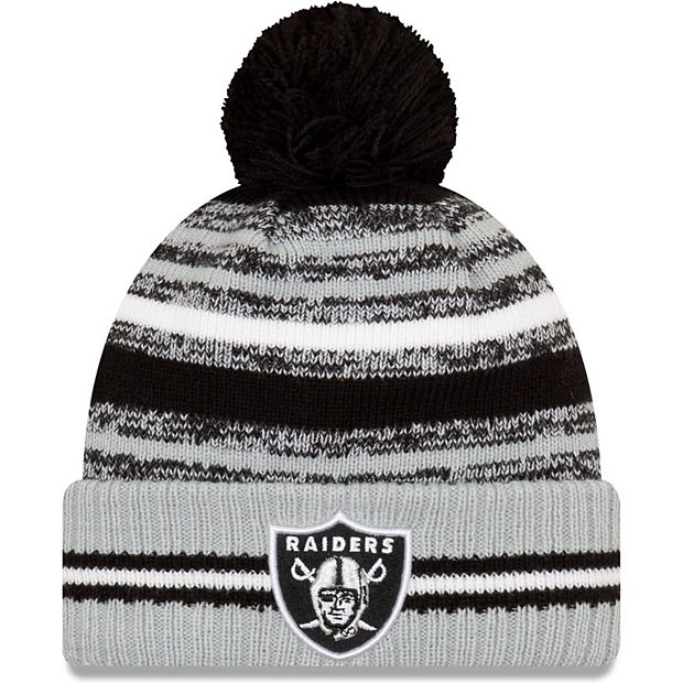 LAS VEGAS RAIDERS - NFL Pom Pom Black / White One Size NEW ERA Beanie Hat  NEW |