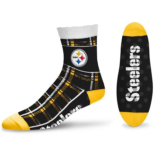 Women's For Bare Feet Pittsburgh Steelers Tartan Plaid Ankle Socks