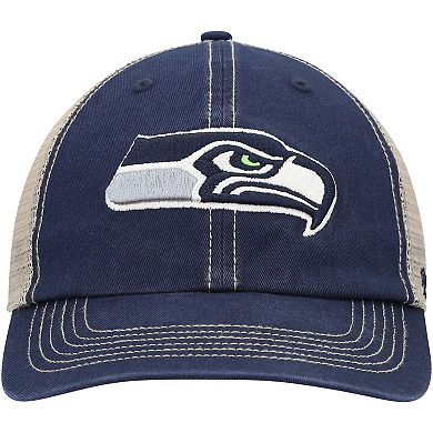 Men's '47 College Navy/Natural Seattle Seahawks Trawler Trucker Clean Up Snapback Hat