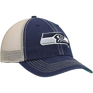 Men's '47 College Navy/Natural Seattle Seahawks Trawler Trucker Clean Up Snapback Hat