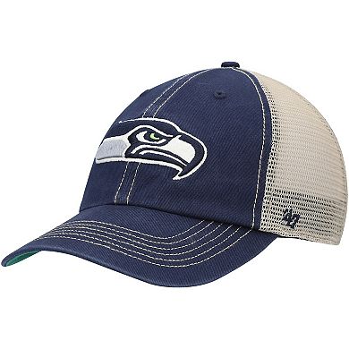 Men's '47 College Navy/Natural Seattle Seahawks Trawler Trucker Clean Up Snapback Hat