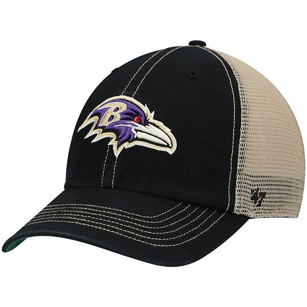 Men's '47 Black/Natural Baltimore Ravens Trawler Trucker Clean Up Snapback  Hat