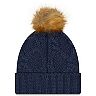 Women's New Era Navy Dallas Cowboys Luxe Cuffed Knit Hat with Pom