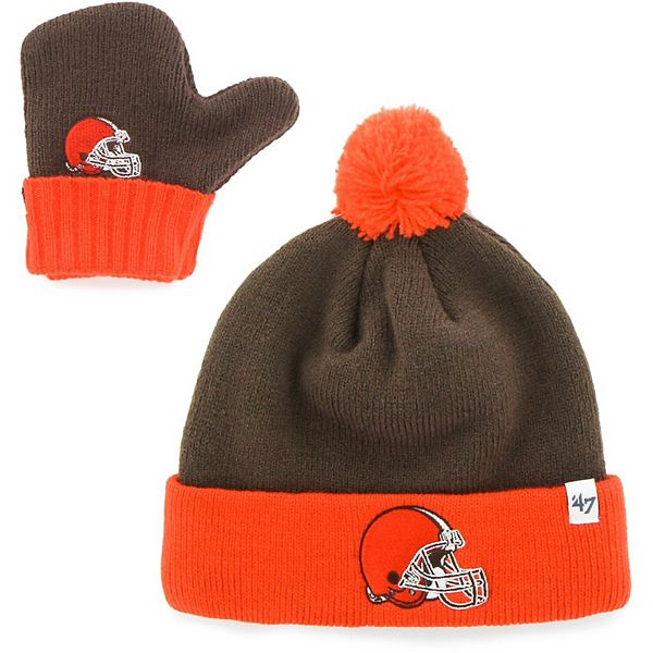 Toddler '47 Brown/Orange Cleveland Browns Bam Bam Cuffed Knit Hat with