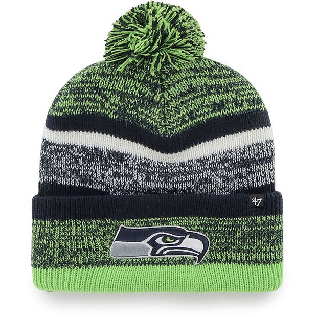 Youth Navy Seattle Seahawks Tailgate Cuffed Knit Hat with Pom