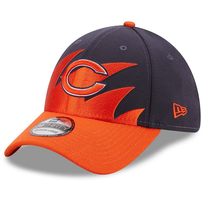 Mens New Era Navy/Orange Chicago Bears Surge 39THIRTY Flex Hat, Size: Smal