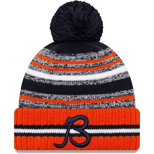 Men's New Era Navy/Orange Chicago Bears 2021 NFL Sideline Sport Official  Pom Cuffed Knit Hat