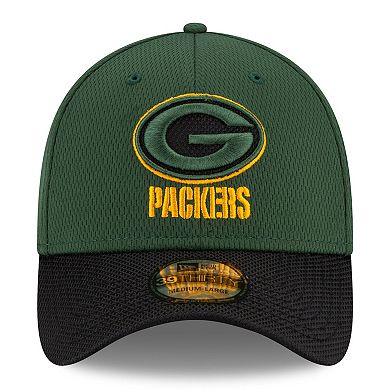 Men's New Era Green/Black Green Bay Packers 2021 NFL Sideline Road 39THIRTY Flex Hat