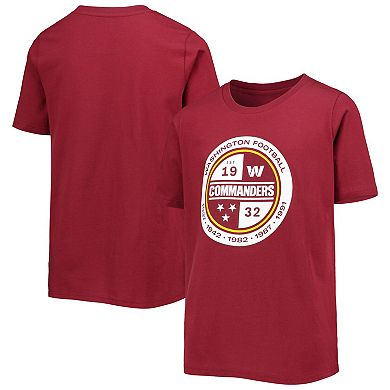 Youth Burgundy Washington Commanders Secondary Logo T-Shirt