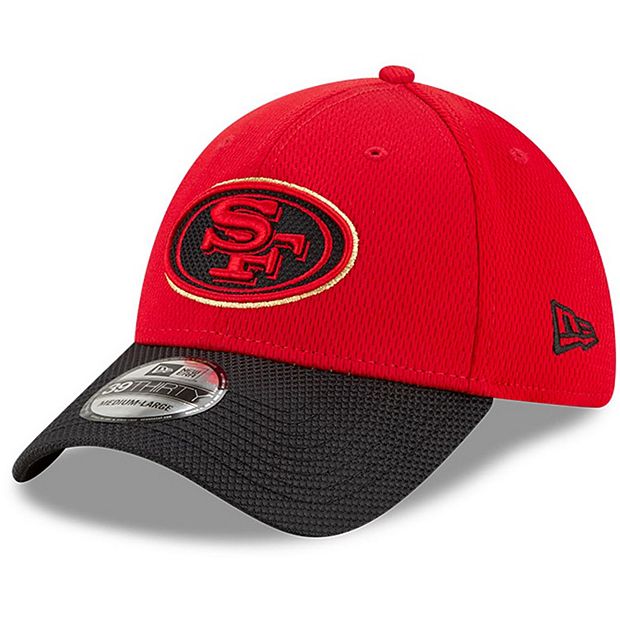 Men's New Era Scarlet/Black San Francisco 49ers 2021 NFL Sideline Road  39THIRTY Flex Hat