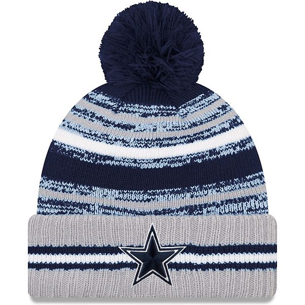 Men's New Era Navy Dallas Cowboys Striped Cuffed Knit Hat with