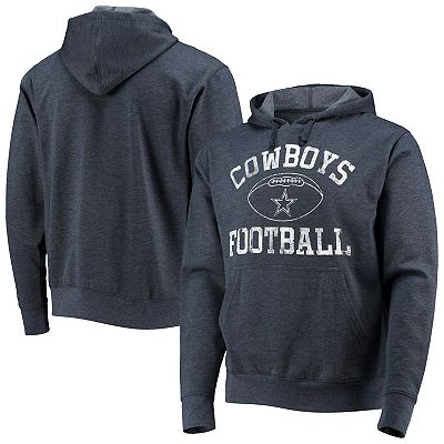 Men s Heathered Navy Dallas Cowboys Authentic Pullover Hoodie