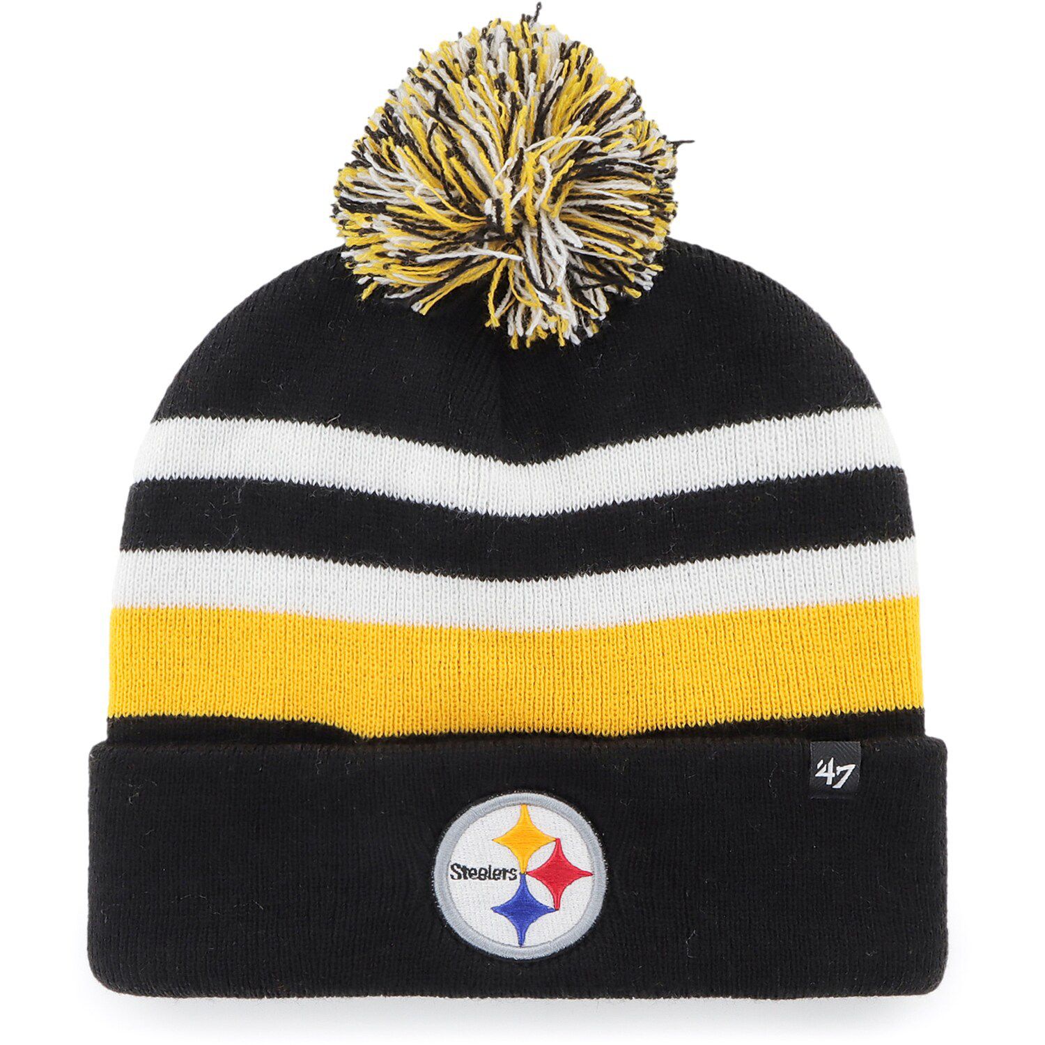 Pittsburgh Steelers New Era Fisherman Skully Cuffed Knit Hat - Black