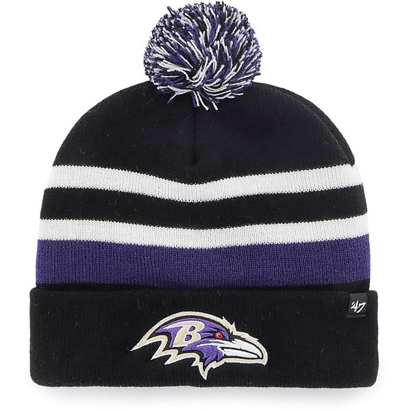 Mens Baltimore Ravens '47 Brand Black Raised Cuffed Knit Hat