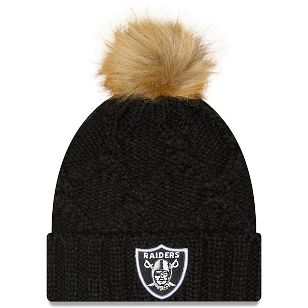 New Era Women's Black Las Vegas Raiders Luxe Cuffed Knit Hat with Pom