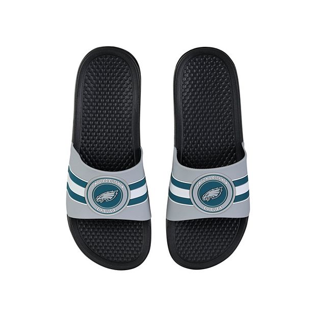 FOCO Philadelphia Eagles Stripe Raised Slide Sandals