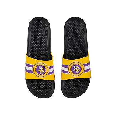 FOCO Minnesota Vikings Stripe Raised Slide Sandals