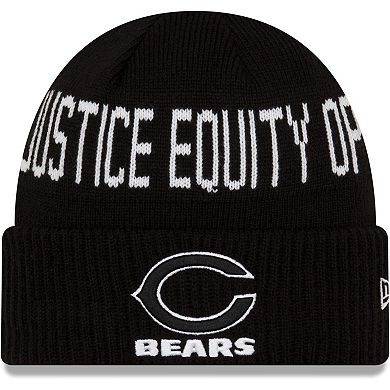 Men's New Era Black Chicago Bears Primary Social Justice Cuffed Knit Hat