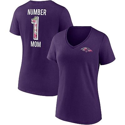 Women s Fanatics Branded Purple Baltimore Ravens Team Mother s Day V Neck T Shirt