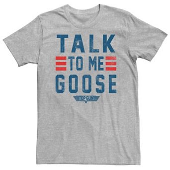 Big & Tall Top Gun Talk To Me Goose Distressed Text Tee