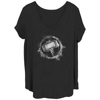 Juniors' Plus Size Marvel Avengers: Endgame Thor Spray Paint Logo Graphic Tee