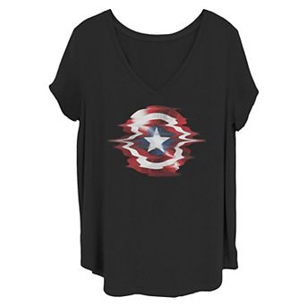 Juniors' Plus Size Marvel: Captain America Classic Shield Graphic Tee