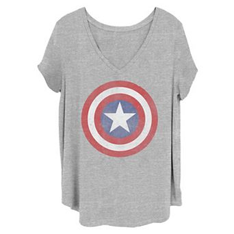 Juniors' Plus Size Marvel: Captain America Classic Shield Graphic Tee