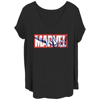 Juniors' Plus Size Marvel: Spider-Man Classic Logo Graphic Tee