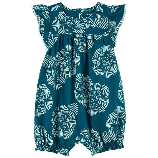 Carter's Toddler Girl Ivory Tropical Print Flutter Romper