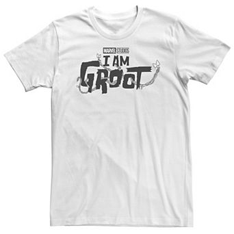Big & Tall Marvel I am Groot Black Logo Tee