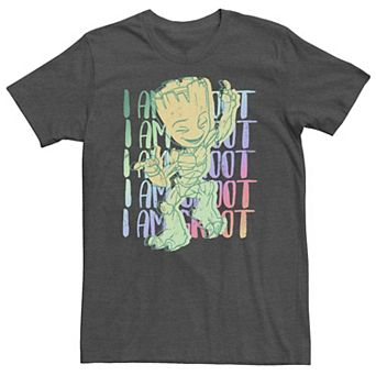 Big & Tall Marvel I am Groot Colorful Dancing Groot Tee