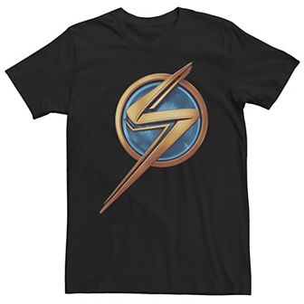 Big & Tall Ms. Marvel Bronze And Blue Logo Icon Tee