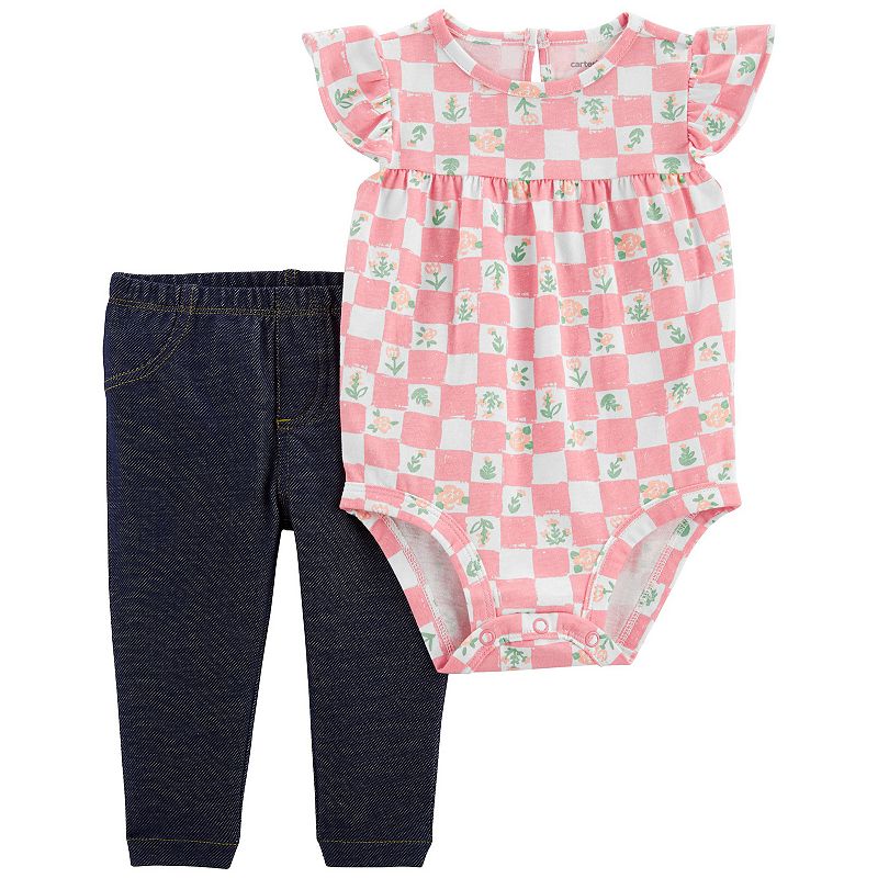 20836380 Baby Carters 2-Piece Checkered Bodysuit & Pant Set sku 20836380