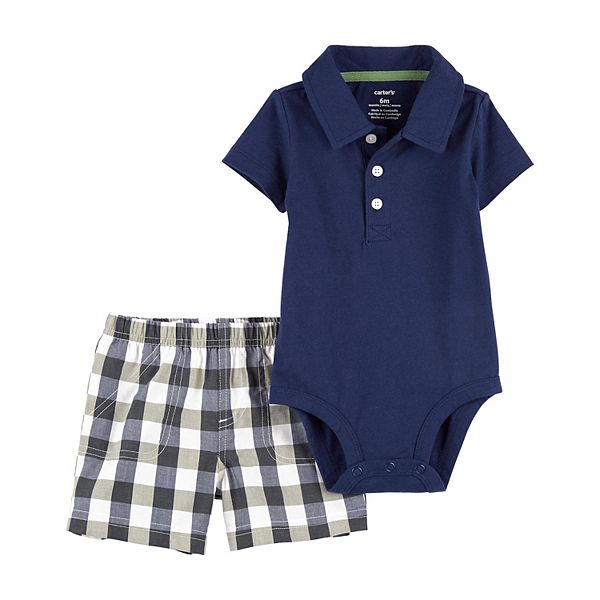 Baby Carter's 2Piece Polo Bodysuit & Short Set