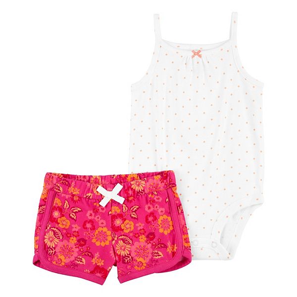 Baby Girl Carter's 2Piece Pink Floral Shorts Set