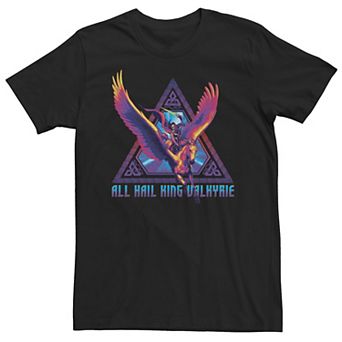 Big & Tall Marvel Thor Love And Thunder All Hail King Valkyrie Flying Pegasus Carrying Valkyrie Tee