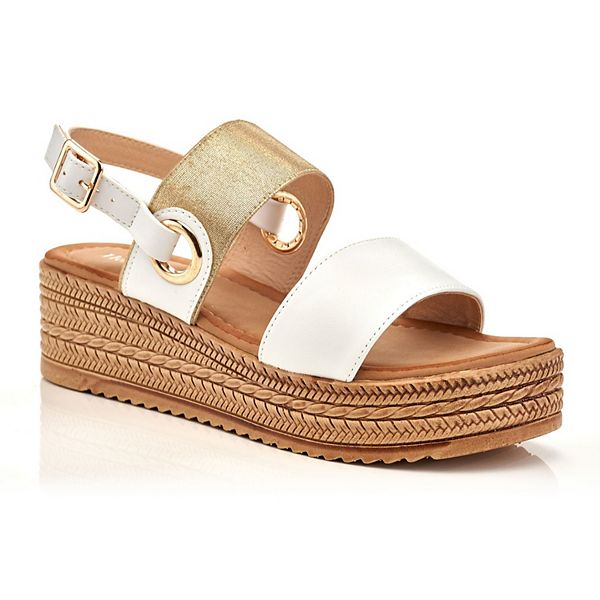 サンダル・ミュール Gold Stud Detail Harry Sandal Hill (10 cm, 2 COLOR) Henry Ferrera Monica Women's Wedge Sandals