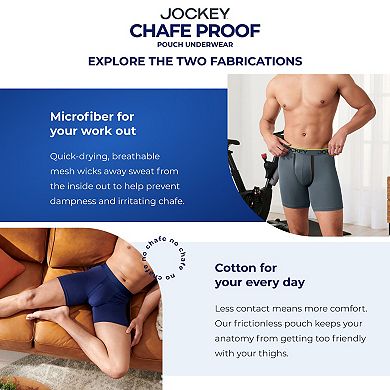 Men's Jockey 3-Pack Chafe Proof Pouch Microfiber 6" Boxer Brief