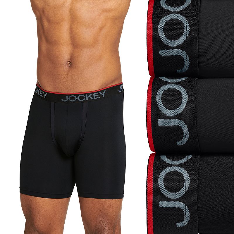 Men's Jockey 3-Pack Chafe-Proof Pouch Microfiber 8.5 Long Leg Boxer Briefs