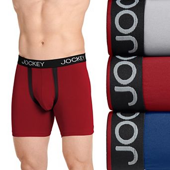 Men's Jockey 3-Pack Chafe Proof Pouch Microfiber 6" Boxer Brief